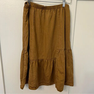 Loft Outlet Brown Skirt Size Petite Large Elastic Waist